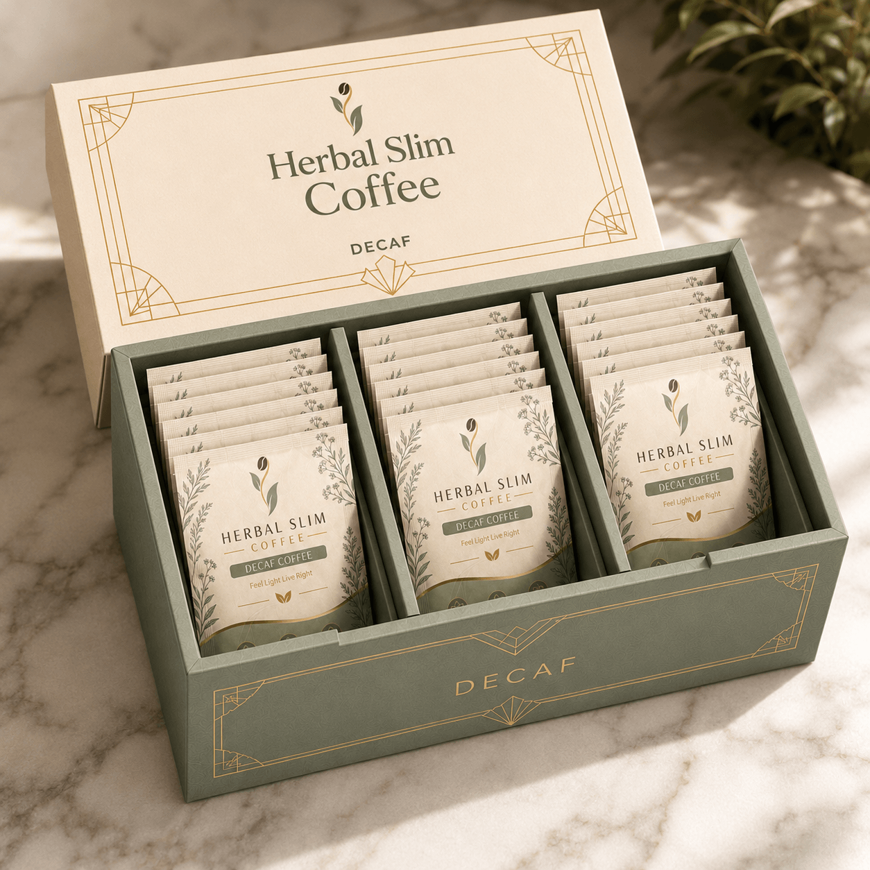 Premium Herbal Slim Coffee Decaffeinated presentation